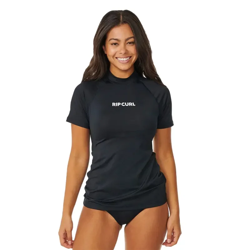 Lycra Femme RIP CURL CLASSIC UPF50+ Manches Courtes Noir Commander Vite