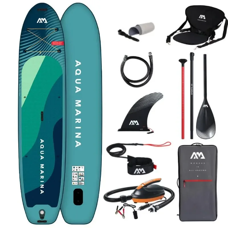 Pack paddle gonflable aqua marina super trip 12.6 + pompe electrique 12v Haute Qualité