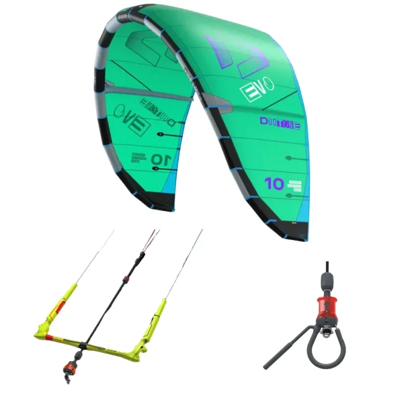 PACK KITESURF DUOTONE EVO + CLICK BAR + CHICKEN LOOP Pas Cher