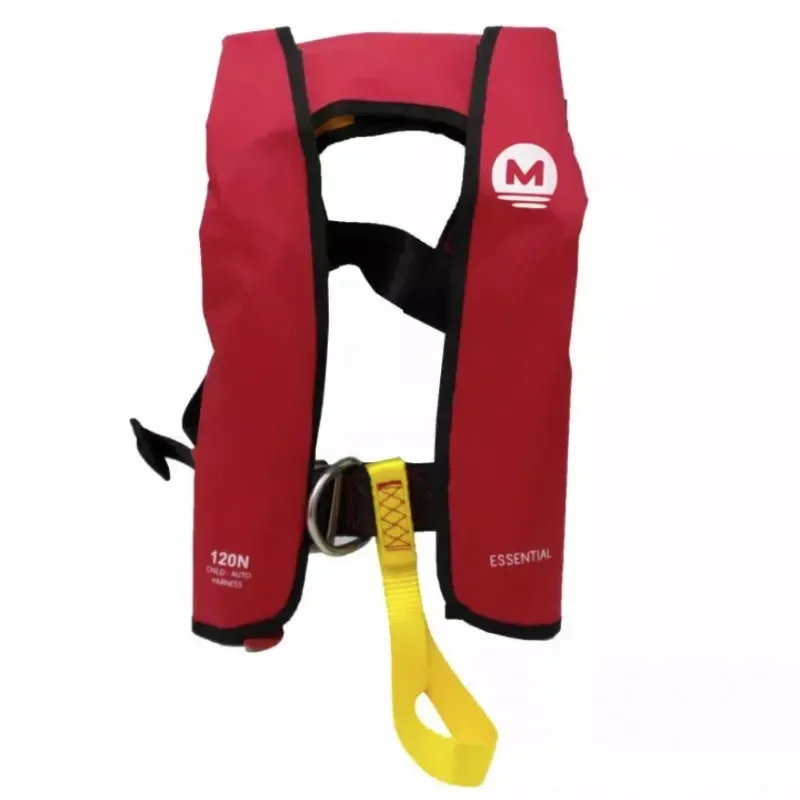 Produit De Marque Gilet de sauvetage gonflable enfant automatique 120N avec harnais ESSENTIAL Rouge - ORANGEMARINE