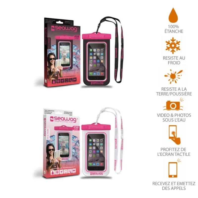 POCHETTE ETANCHE SMARTPHONE SEAWAG ROSE Paiement Sécurisé