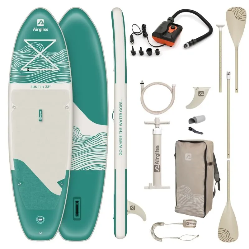 Expédié Aujourd'hui Pack Paddle Gonflable Airgliss Sun 11.0 + gonfleur électrique