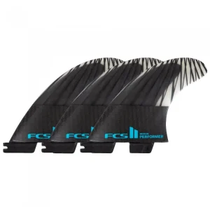FCS II Performer PC Carbon Carbon Black/Teal Tri Fins Nouvel Arrivage