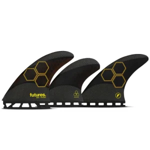 Futures Fins AM2 5 FINS SET Black/Orange Techflex Large Expédition Rapide