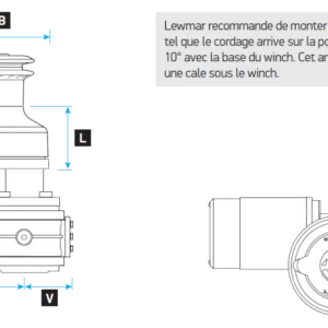 WINCH ELECTRIQUE 12 V 65 AEST ALU NOIR LEWMAR Offre Limitée