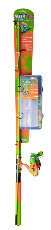 COMBO ALIENFISH CANNE 1.80 2 BRINS + MOULINET + BOITE A LEURRE Bon Plan