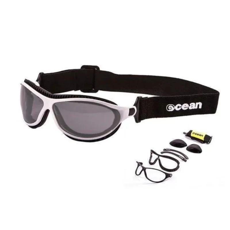 Solde Lunettes Sports Ocean Sunglasses Tierra de Fuego - Blanc - Verres Noirs