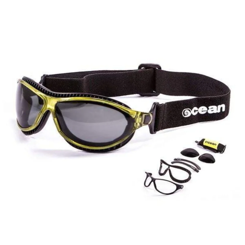 Lunettes Sports Ocean Sunglasses Tierra de Fuego - Jaune - Verres Noirs Satisfait Ou Remboursé