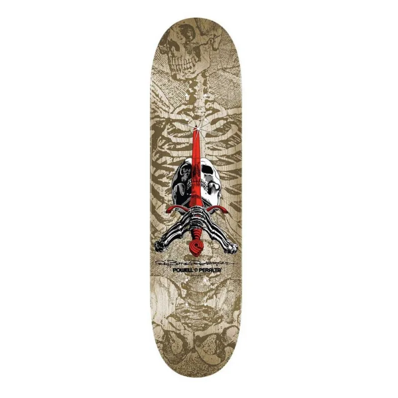 PLANCHE DE SKATE POWELL PERALTA SKULL & SWORD NATURAL 9‘‘ Livraison Express
