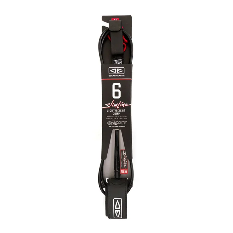 Meilleur Choix LEASH OCEAN EARTH LIGHTWIGHT COMP XT 6‘ - BLACK