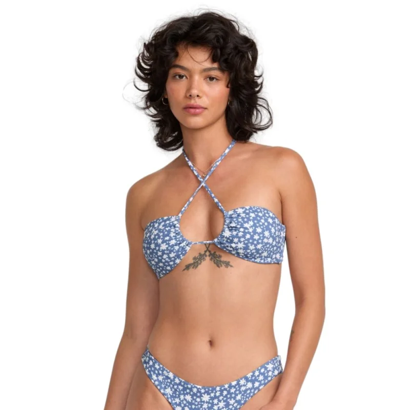 TOP BIKINI RVCA FLEUR HALTER BANDEAU Paiement Sécurisé