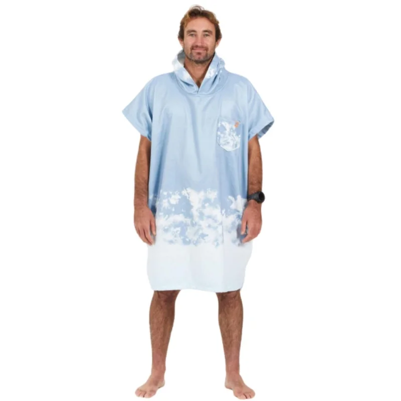PONCHO AFTER PONCHO GRADIENT BLEACHED BLUE Produit De Marque