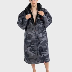 Advance - Poncho Impermeable Zippé Adulte Manches Longues Noir/Camo Promotion
