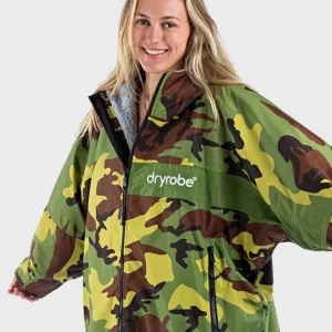 Advance - Poncho Impermeable Zippé Adulte Manches Longues Vert Camo Bon Marché
