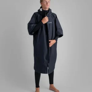 Authentique Tech-Lite - Poncho Impermeable Zippé Adulte Manches Courtes Noir Gris