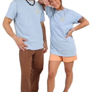 Isabelle Light Blue S/S Tshirt Unisexe Retour Gratuit