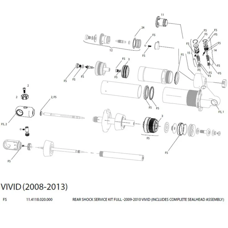 RockShox Kit de service Vivid 09-10 Certifié