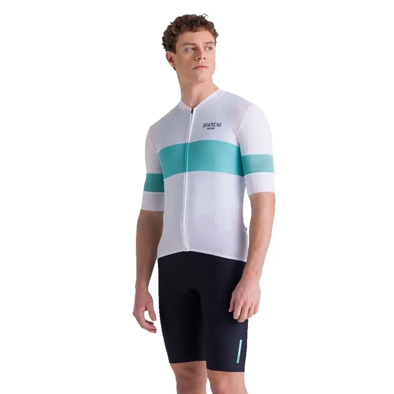 Nouvel Arrivage Santini Maillot à manches courtes Bianchi Milano Race 2025