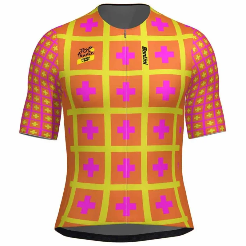 Santini Maillot à manches courtes TDFFAZ Grand Départ Suisse Prix Cassé