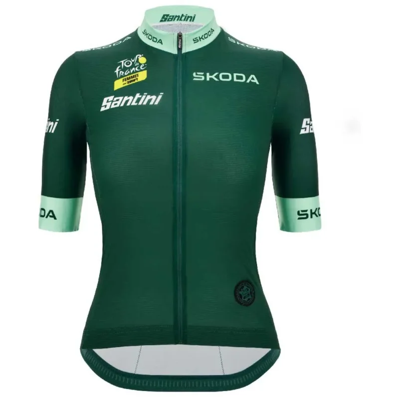 Paiement Sécurisé Santini Maillot à manches courtes Tour De France Avec Zwift Green 2025