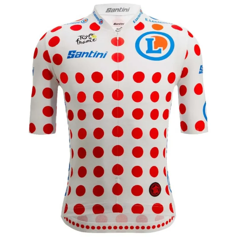 Expédié Aujourd'hui Santini Maillot à manches courtes Tour De France Official Polka Dot 2025