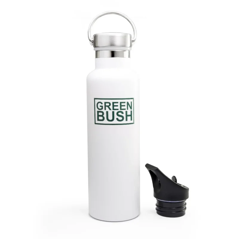 Nouveauté GREEN BUSH - Gourde Isotherme Acier Inox - Taille Standard - White
