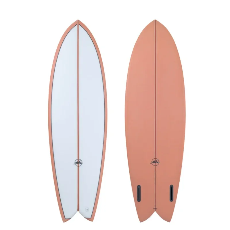 Super Prix Aloha Surfboards - Keel Twin PU PVCP Coral - 5‘8 - Futures