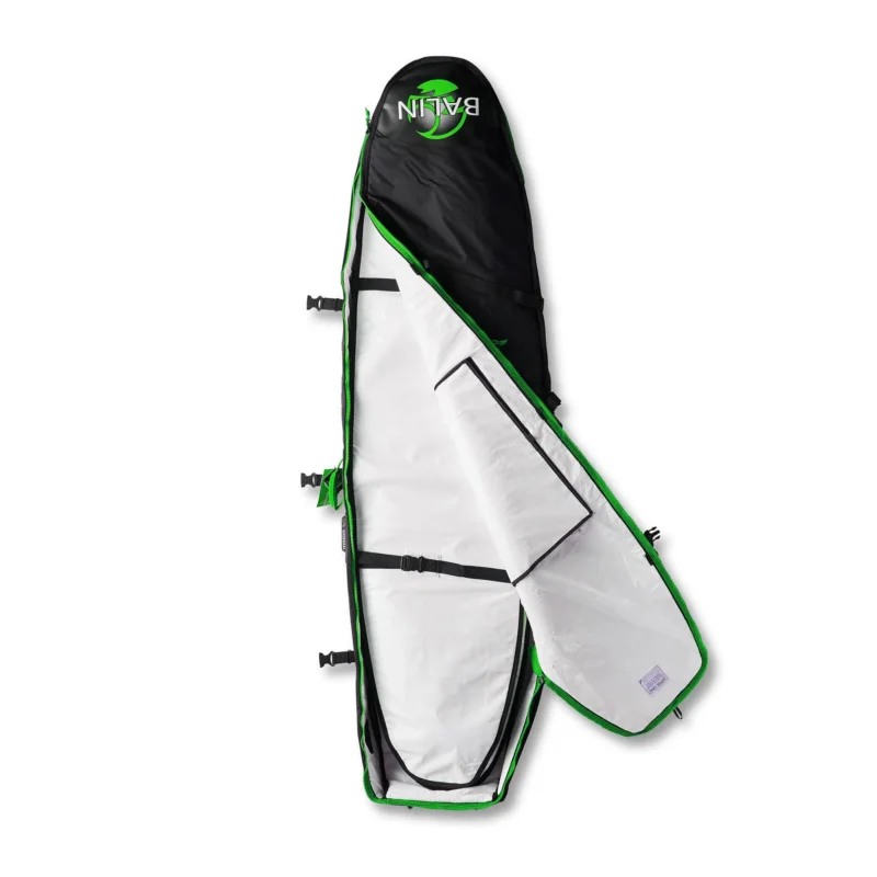 BALIN - Housse de Voyage 1-3 planches - Coffin Triple Wheeler 10mm - Black / Green Satisfait Ou Remboursé