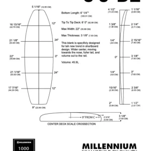 Pain de mousse MILLENNIUM 6‘0 DE BLUE 1/8 BASS NATURAL ROCKER Livraison Express