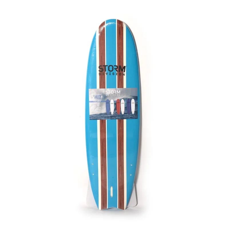 Usine Directe STORM DIVISION - Jetty Softboard - Planche de surf en Mousse - 5‘8 - Sky Blue