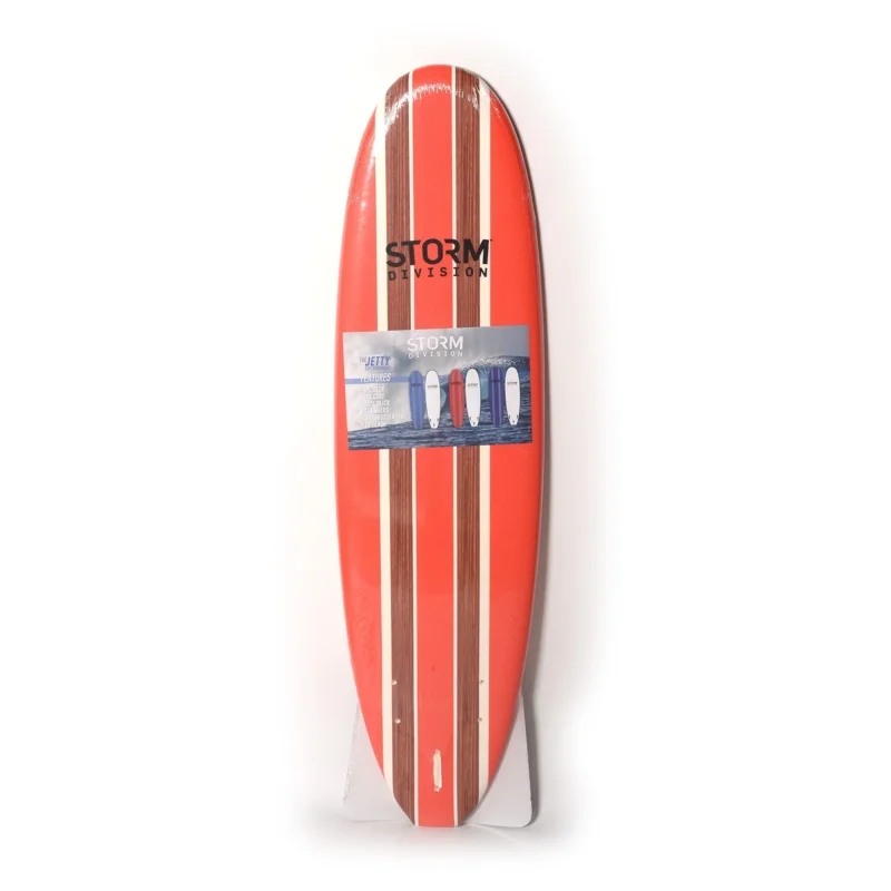 Certifié STORM DIVISION - Jetty Softboard - Planche de surf en Mousse - 6‘2 - Red
