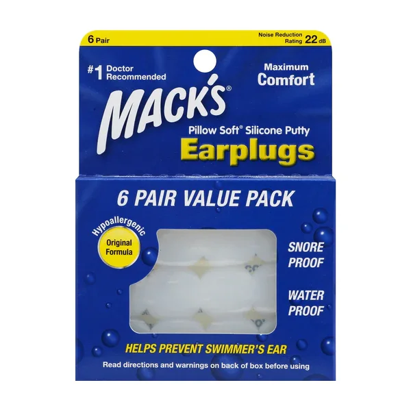 Expédié Aujourd'hui MACK‘S EARPLUGS - Pillow Soft - Bouchons Oreilles Adultes - 6 Paires