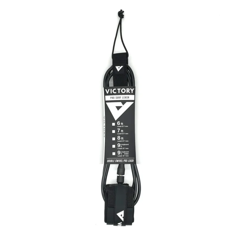 Certifié VICTORY - Surf Leash PRO 7‘ - Matte Black