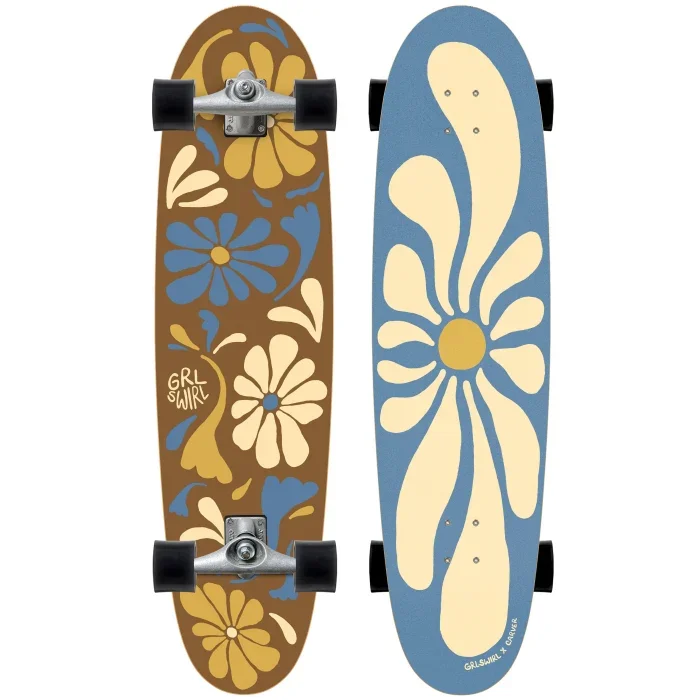 Jusqu'à Épuisement Des Stocks CARVER x GRL SWIRL CX Collab - Surf Skate Complet Longswirl - 38"