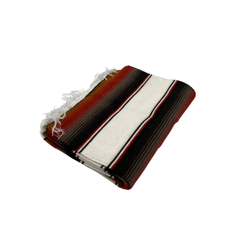 Vente Flash Woodstockshop - Couverture Mexicain à rayures - Brown