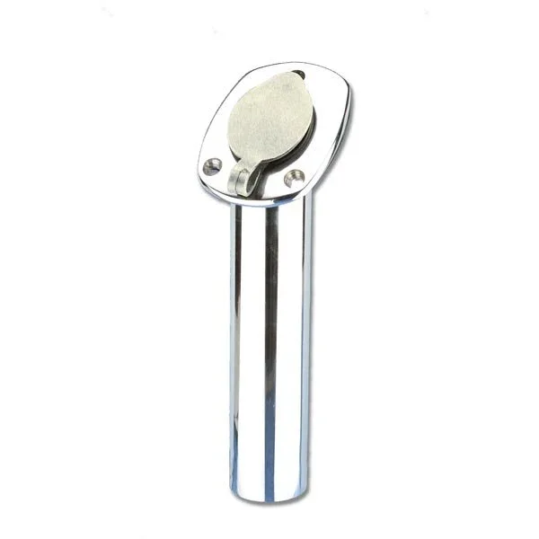 Trem Polished Stainless Steel Recessed Rod Holder with White Cap Nouvel Arrivage
