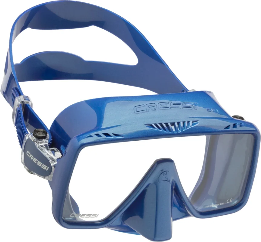 Cressi SF1 Metal Blue Frameless Single Lens Diving Mask Dernière Chance