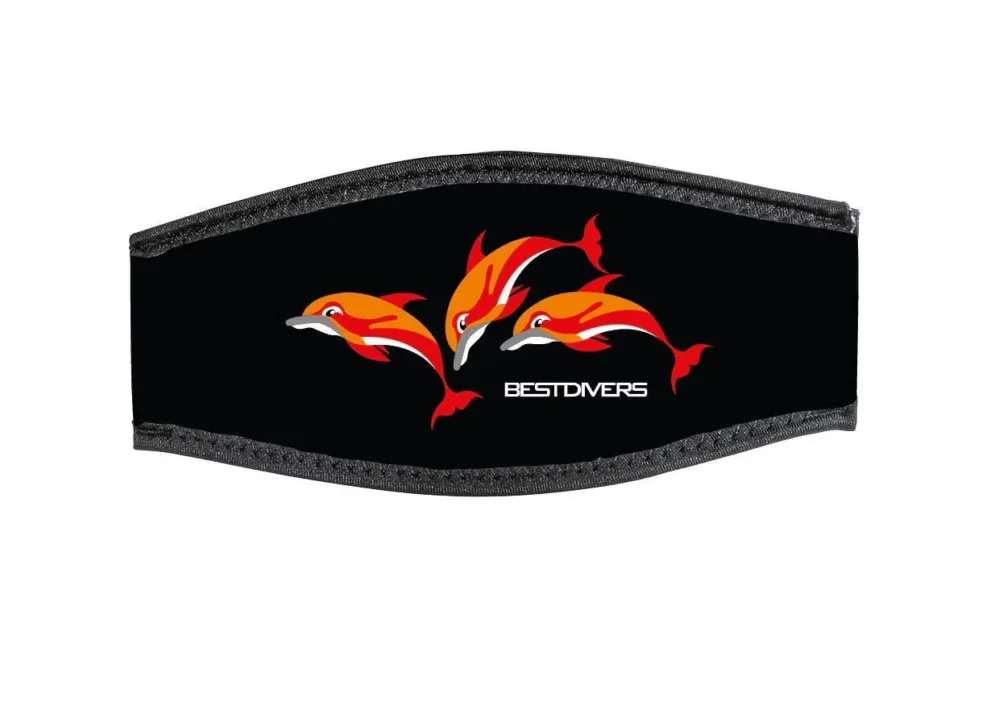 Best Divers Neoprene Mask Strap 3 Dolphins Expédition Rapide