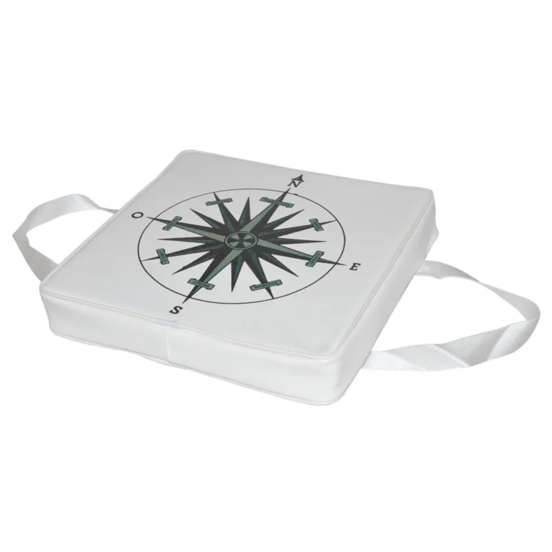 Commander Vite Trem White floating pillow with wind rose printing