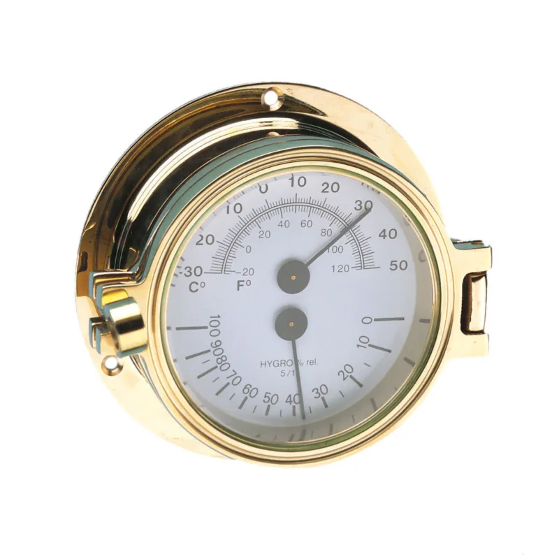 Prix Cassé Thermo-Hygrometer Gold 75mm