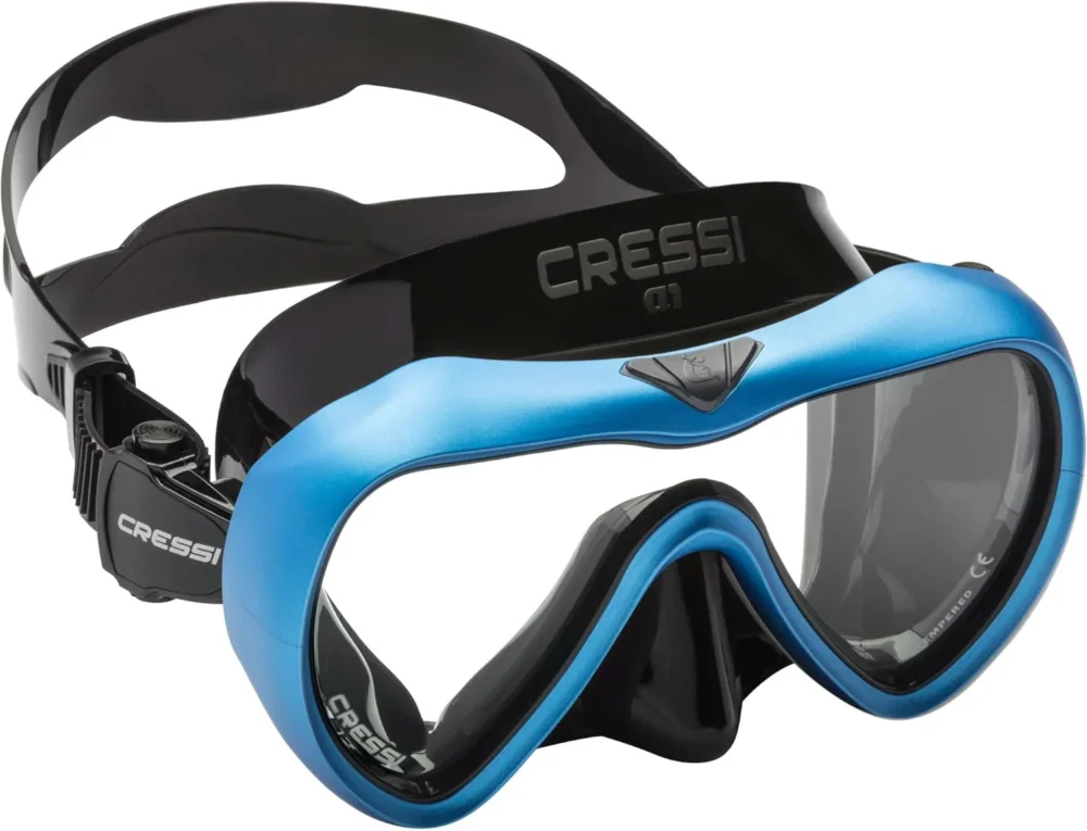 Cressi A1 AntiFog Black/Blue Satisfait Ou Remboursé