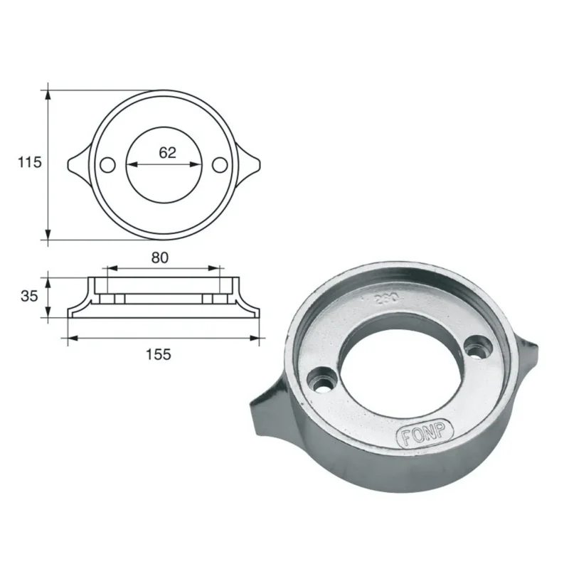 Anode for Volvo-Penta Engines 875815 Zinc Acheter En Ligne