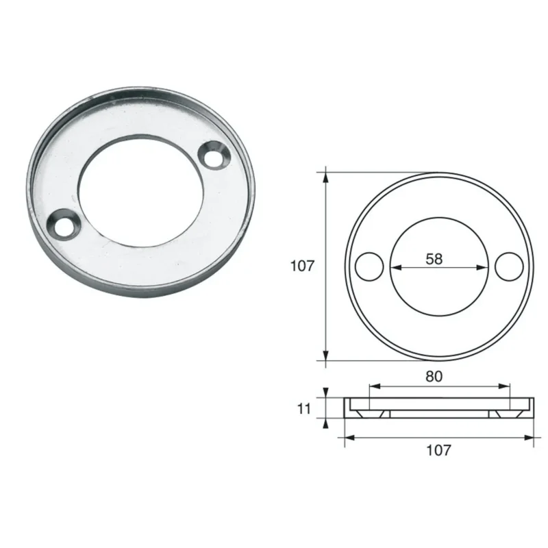 Anode for Volvo-Penta engines 875809 Zinc Réduction
