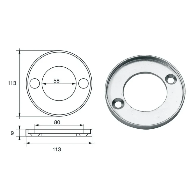 Anode for Volvo-Penta engines 875805 Zinc Livraison Express