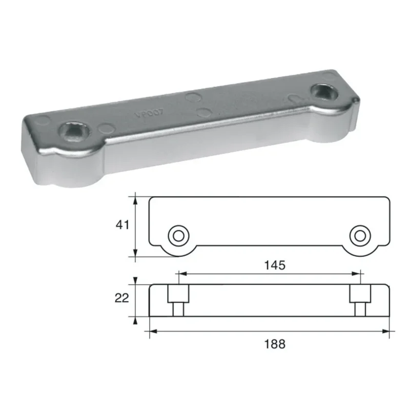 Anode for Volvo-Penta engines 832598 Zinc Remise