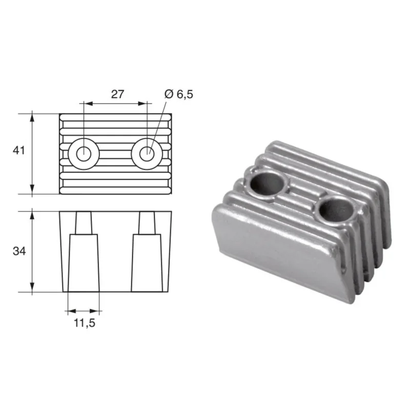 Anodes for Volvo-Penta engines 873395 Zinc Commander Maintenant