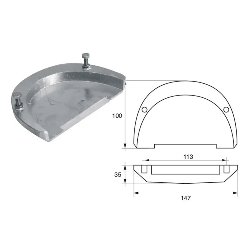 Anodes for Volvo-Penta engines 3855411 Zinc Bon Plan