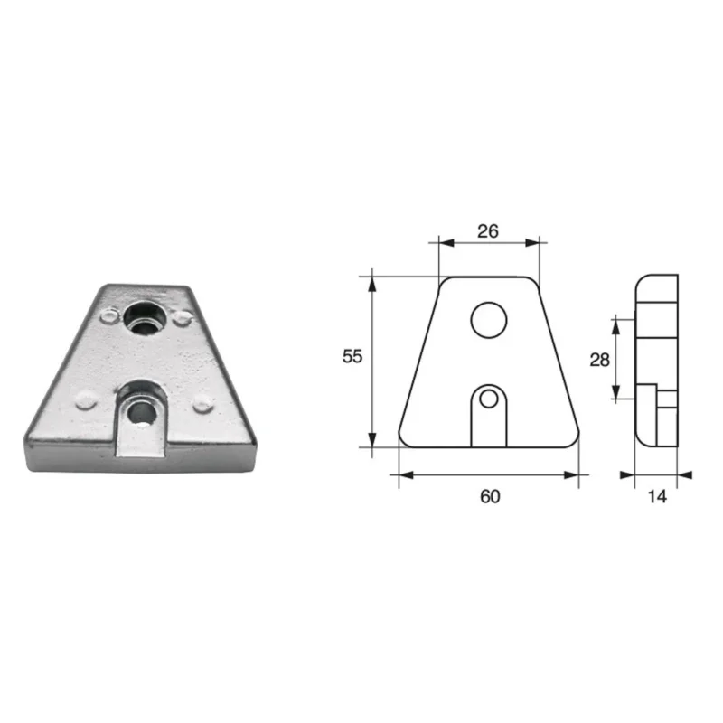 Anode for Volvo-Penta engines F-VPX-38 Zinc Nouvelle Collection