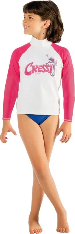 Commander Vite Cressi Rashguard T-Shirt Long Junior Pink Seahorse