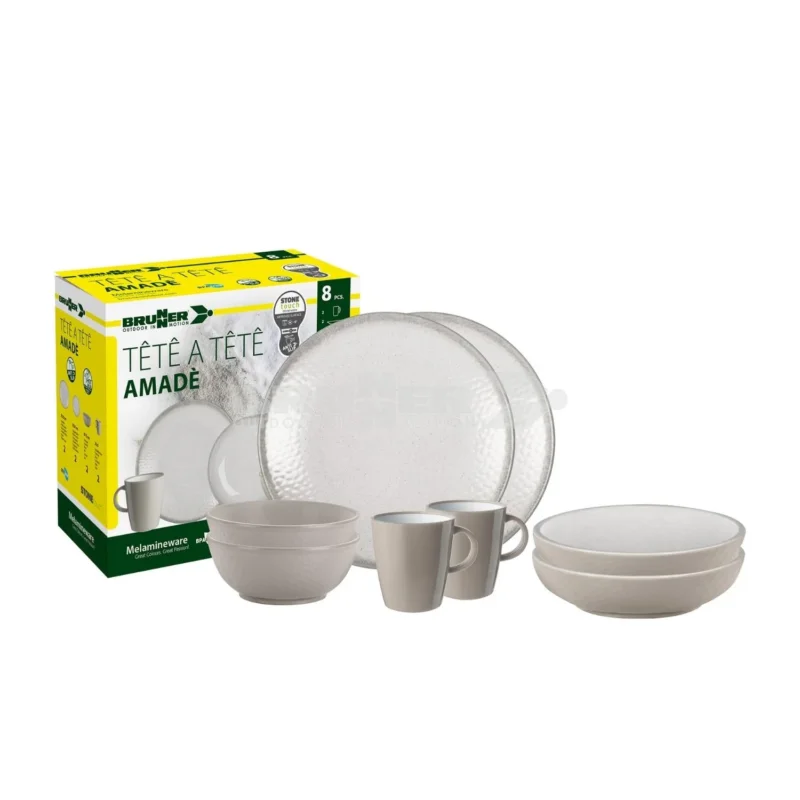 Brunner Tête-à-tête Amadè 8pcs melamine dinner set Dernier Modèle